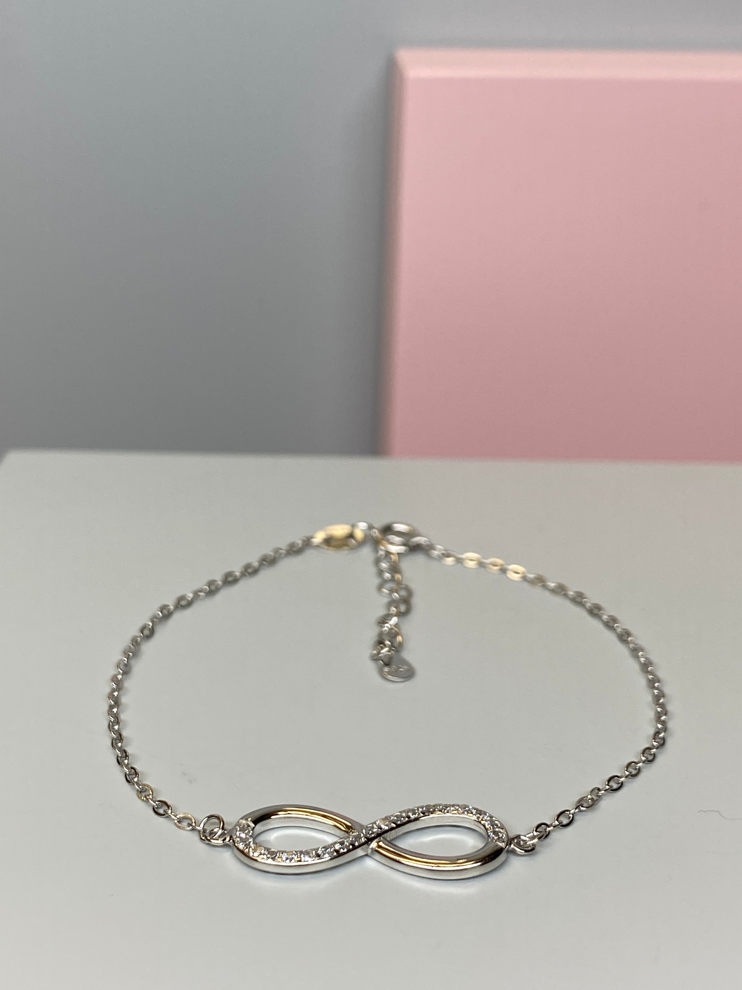 Silver Infinity & CZ Bracelet - Hallmark Jewellers Formby & The Jewellers Bench Widnes