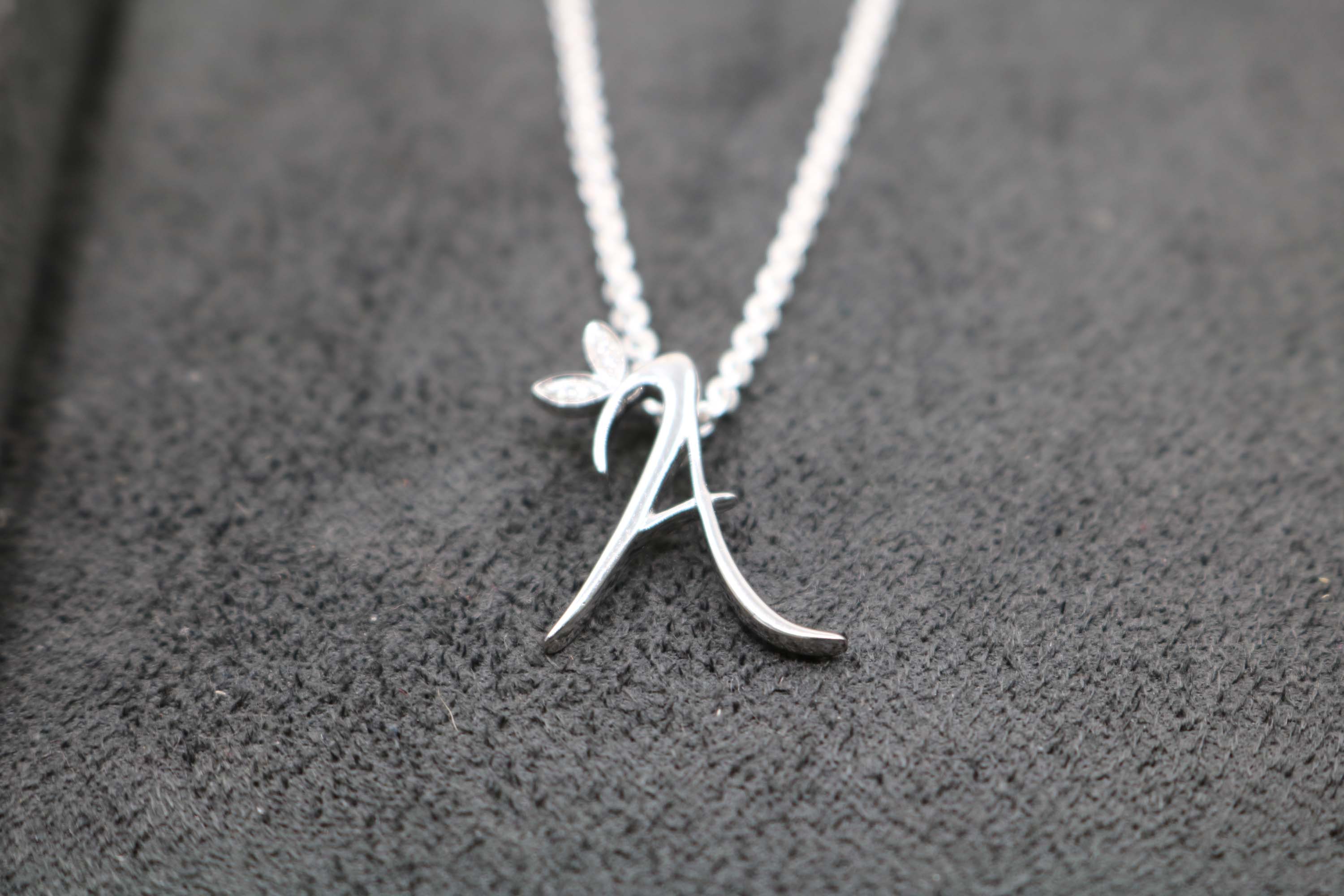 Silver Initial with Birthstone Detail - April - Hallmark Jewellers Formby & The Jewellers Bench Widnes