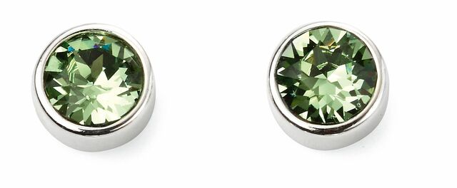 August Silver and Crystals Birthstone Stud Earrings - NB1018 - Hallmark Jewellers Formby & The Jewellers Bench Widnes