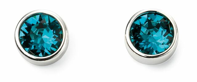 December Silver and Crystal Birthstone Stud Earrings - NB1013 - Hallmark Jewellers Formby & The Jewellers Bench Widnes